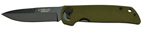 Camillus 19633 CUDA Mini Klappmesser, 7,6 cm Carbonitride Titanium AUS-8 Stahlklinge, G-10 Griff, schwarz/grün, 17,1 cm