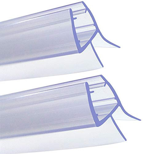 Shower Door Seal Strip, 2Pcs Shower Seal Strip Shower Glass Seal Strip 4-6mm Seal Strip for Shower Screen Seal Rubber Straight Glass Guard Bath Bottom Shower Door 100cm/1000mm