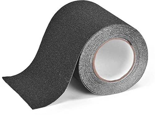 WELSTIK Bande Antidérapante adhésive, Forte Adhésif, Ruban Autocollant Anti-dérapante, pour Intérieur et Extérieur. Bande Sécurité, Noir, 10 cm x 5 m