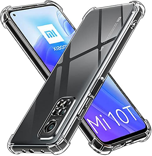 ivoler Klar Silikon Hülle für Xiaomi Mi 10T 5G / Xiaomi Mi 10T Pro 5G mit Stoßfest Schutzecken, Dünne Weiche Transparent Schutzhülle Flexible TPU Durchsichtige Handyhülle Kratzfest Case Cover
