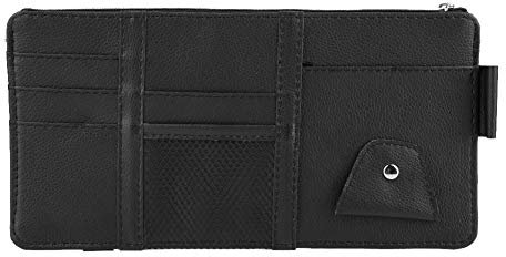 Visor Organiser,Dioche Leather Universal Car Sun Visor Leather Cd Sunglass Card Organizer Holder
