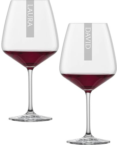 Schott Taste Lot de 2 verres à vin de 790 ml, passent au lave-vaisselle, avec gravure au laser, coupe de bourgogne 2 pièces