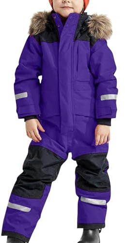 Surttan Tuta Da Sci Per Bambino Tuta Da Neve Di Un Pezzo Bambini Invernale Outdoor Antivento, Caldo, Impermeabile E Traspirante, Apertura Con Cerniera Tuta Neve Bambino Tuta Da Neve Bambino 1-15 Anni