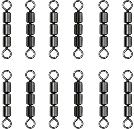 lohill 12 Stück Dreifachwirbel Angeln, High-Speed Wirbel Angelwirbel, Wirbel Angeln Forellen Angelzubehör Wirbel Set Wirbelsortiment Angelwirbel