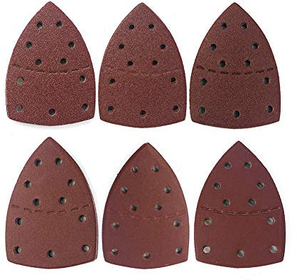60PCS Multi-Tool Sandpaper Sanding Sheets 40-240 Grit Sandpaper Fit for Multi-Sander PSM 100A, PSM 200 AES, PSM 18 and All Oscillating Mouse Sander Pads