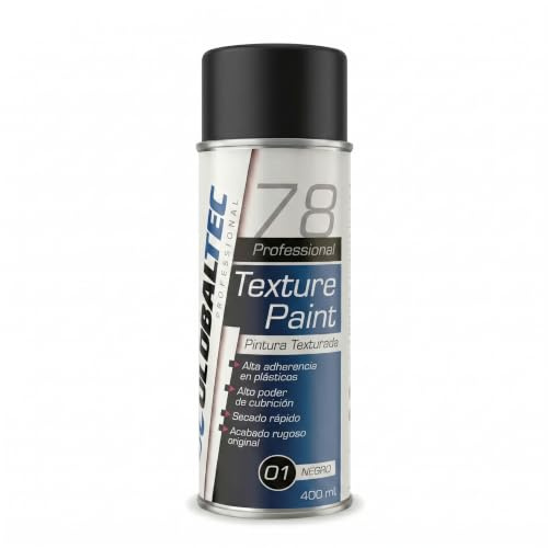 Globaltec Professional Peinture Texturée Aérosol Noir 400 ml – Spray Effet Granité Anti-UV pour Pare-chocs, Plastiques et Métal – Séchage Rapide, Antirouille et Adhérence Extrême sans Apprêt