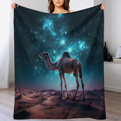 Camello - Manta polar para sofá (130 x 150 cm), color blanco