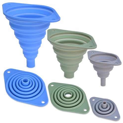 Kitchen Funnel Set of 3,Small and Large,Funnels for Kitchen Use Filling Bottle,Folding Silicone Funnel Used for Transferring Liquids in The Kitchen