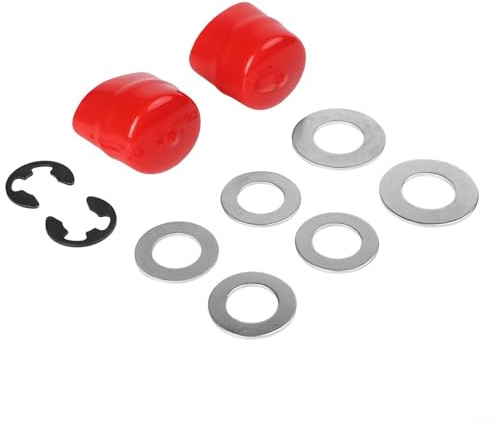 9040H Kit de bujes de rueda delantera para cortacéspedes Craftsman – Sustituye a 532188967, 532121749, 121749X, herrajes metálicos para arandelas de empuje, clips electrónicos, cubos (rojo)