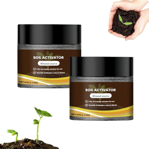 Soil Activator - Organic Soil Conditioner & Loosening Agent, Water-Soluble Formula Revitalizes Compacted Soil, Boosts Root Development for Vegetables, Flowers, Lawns Plants(60g/120g) (60g*2)