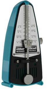 Wittner Metronome Taktell Piccolo Series 830 - Plastic casing - Without bell - Turquoise - Mechanically wound - No batteries required - Made in Germany