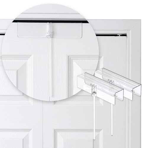 (2- Pack) - Safety Innovations Bi-fold Door Lock - Closet Protection Child and Pet Proof Bi-fold Door Lock - Tool-Free Installation - Unbreakable Clear Polycarbonate - for 1 3/8 Thick Wood Doors