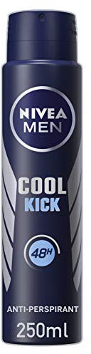 NIVEA MEN Cool Kick Spray Anti-Perspirant (250ml), Deodorant Spray for 72H Protection, Men's Sweat Block Aerosol with Cool-Care Formula