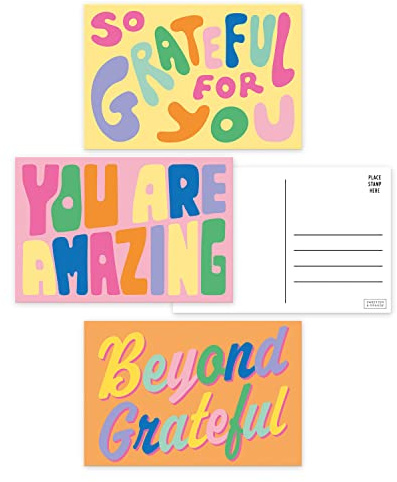 Sweetzer & Orange S&O Colorful Thank You Postcards for Handwritten Messages - Postcard Style Bulk Set of 60 - Assorted Thank You Cards to Express Gratitude - Appreciation Cards for Personalized Notes