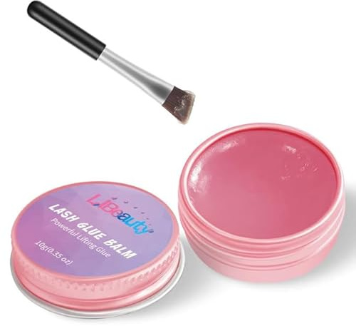 Libeauty Lash Lift Glue Balm Eyelash Perm Glue Wax for Professional Lash Lifting and Brow Lamination, Strong Stickiness and Non-Drying for Easy Adjustment, Water Soluble Lash Adhesive 10g (Pink Peach)