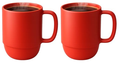 JapanBargain 3091, 2 Pack Red Mug Made in Japan, BPA-Free Unbreakable Microwave & Dishwasher Safe Travel Coffee Tea Water Cup