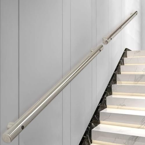Liyadolaam Edelstahl-Handlauf für Treppen, Innen- und Außenstufen, Treppen, Geländer, Wandmontage, Geländer-Handläufe, Sicherheitsstützstange – 1 m, 1,5 m, 2 m, 2,5 m, 3 m, 4,5 m, 6 m (Size : 480cm)