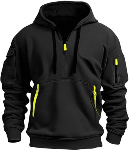 Generisch Workwear Herren Warm Modische Militär Leichter Armee Baumwolle Vintage Sport Oversized Reißverschluss Motorrad Sweatshirt, Basic Tactical Mode Winter Pullover Warm Zipper Hoodie Herren, XXL