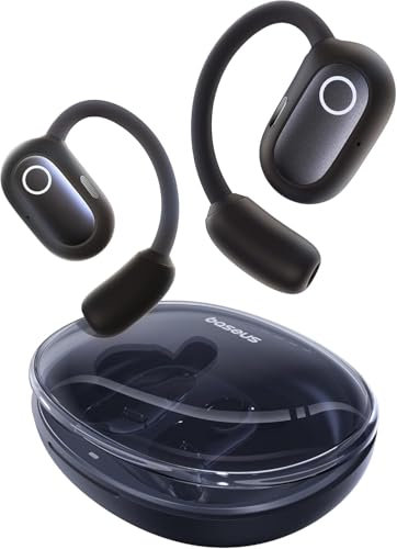 Baseus Eli Sport 1 Open Ear Kopfhörer Bluetooth, Direktionale Akustik, Druckvoller Bass, Ultraleicht, IPX4 Wasserdicht, ENC-Mikrofone, Bluetooth 5.3 für Laufen, Training, Fitness