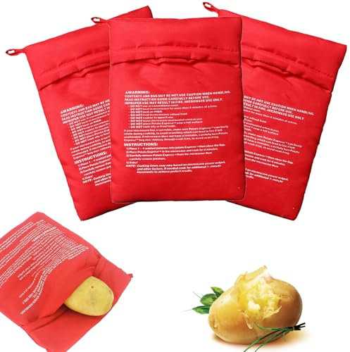 3 Stück Mikrowellen Kartoffelbeutel,Kartoffel Tasche,Kartoffelsack,Kartoffelsack Mikrowelle,Kartoffel Express,Mikrowelle Beutel,Mikrowelle Kartoffeln,Kartoffel Mikrowelle,Mikrowellen-Kochbeutel