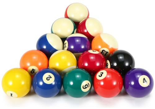 Pongnas Bolas de Billar, Bolas de Billar, Bolas de Billar, Juego de Bolas de Billar, Juego de Bolas de Billar de Resina para Niños, para Juegos Recreativos (M)