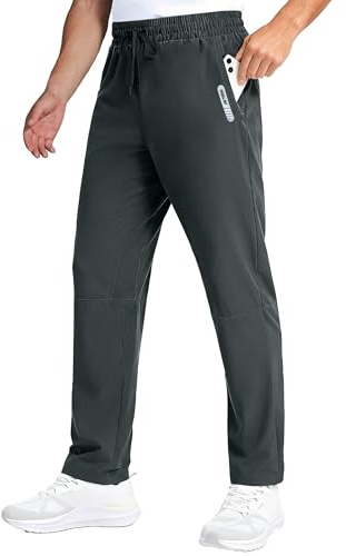1 eller 2-pack vandringsbyxor för män, lätta, vattentäta sweatpants med 80 cm/32 tum innerbenslängd utomhus, vandringsbyxor med dragkedjefickor