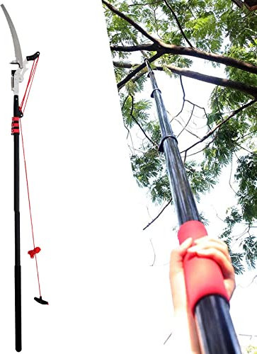 TRNMOP Podadora telescópica de árboles, Sierra de pértiga, podadora telescópica de árboles, Recortadora de pértiga, Herramienta de jardinería Extensible, Sierra de pértiga telescópica de 24 pies