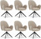 Homestyle4u Esszimmerstühle 6er Set Polsterstuhl drehbar Sessel Leder Beige Bouclé Drehstuhl Wohnzimmer Stuhl Esszimmer