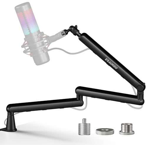 Aokeo AK-55i - Braccio per microfono, da scrivania, a basso profilo, regolabile, adatto per Blue Yeti, Snowball iCE, HyperX QuadCast, SoloCast, Elgato Wave, ecc