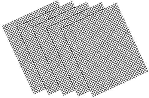 BOJHGO Griglie per arrostire 5 Pezzi Tappetino Antiaderente for Barbecue, Riutilizzabile, Resistente al Calore, for Barbecue, da Cucina, for affumicare, Accessorio e Strumento.