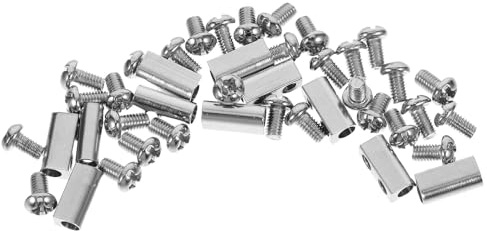 Uonlytech Lot de 30 Pinces de Fixation en Acier Inoxydable 3 MM pour Câbles Métalliques Supports de Pince à Double Trou Clips Suspendre Réglables pour Luminaires Domestiques et