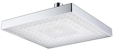 Cabezal de ducha cuadrado LED de 8 pulgadas, luz controlada por temperatura, diseño de eficiencia energética, accesorio de baño de fácil instalación para duchas modernas