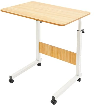 Bdneygtyr Sidobord höjd justerbar 70–90 cm med hjul, mobilt laptopbord för soffa och säng av MDF/järn, litet rullbord som sidobord för vardagsrum, sovrum och kontor