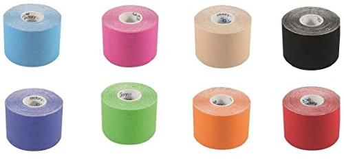 8 ROLLEN ORIGINAL KINESIOLOGIE TAPE 5 cm x 5 m Blau, Pink, Beige, Schwarz, Marine, Grün, Orange, Rot - ORIGINAL VON TAPEFACTORY24 - 12 VERSCHIEDENE FARBEN ZUR AUSWAHL, Akutape, Tapen, Tapes, Kinesiology, Sport, Medizin, Aku Taping, Schmerz