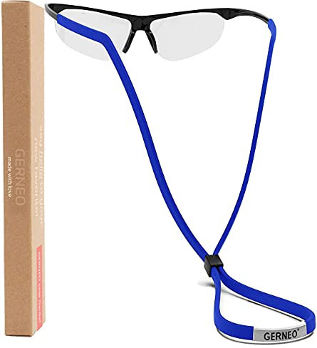 GERNEO® - DAS ORIGINAL - Premium Sportbrillenband & Brillenband Sport für Sportbrillen, Sonnenbrillen, Lesebrillen, Skibrillen – in diversen Farben – wasserfest (Königsblau)