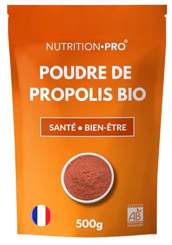 Propóleos orgánicos en polvo | Certificado puro y natural | Salud/inmunidad | Bio/Ecocert | Fabricado en Francia | Nutrition pro (500G)
