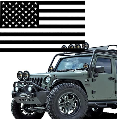 Lecerrot Sticker Voiture Drapeau américain - Noir Adhésifs pour Voiture Drapeau des USA,Autocollants patriotiques décoratifs imperméables pour Ordinateur