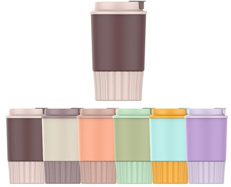 Mi Ko Mi Ka Taza Termo Café y Te para Llevar 360ml - Taza Térmica de Acero Inoxidable con Tapa… (Marrón 2 Tonos #B)