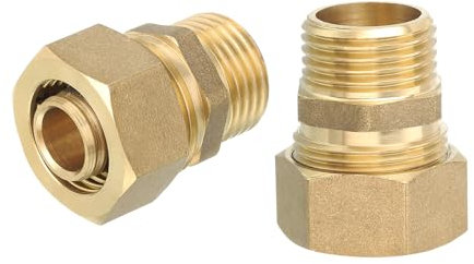 QUARKZMAN 4pcs Laiton Compression Tube Raccord, 18 mm Tube OD x G1/2 Mâle Connecteur Droit Raccord Adaptateur Union Raccords