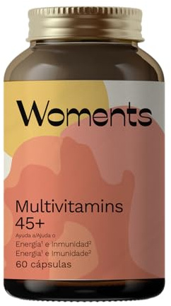Woments Multivitaminas 45+ | 60 cápsulas | Vitaminas y Minerales Mujer Menopausia | Vitamina D, Vitamina C, Biotina, Zinc, Calcio | Energía, Huesos e Inmunidad