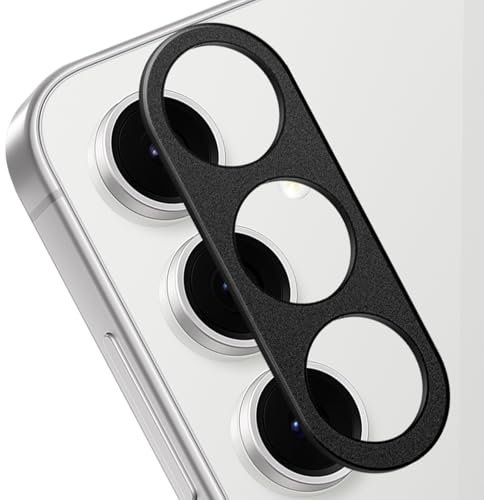 HeeYeal Camera Lens Protectors for Samsung Galaxy S24 FE 5G, Aluminum Alloy Styling Protection Adhesive Cover Sticker, 360° Anti Scratch Camera Protection for Samsung Galaxy S24 FE 5G - Black