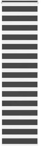 vidaXL Zebrarollo Schwarz 60x200 cm Stoffbreite 55,9 cm Polyester, Zebra-Rollo, Doppelrollo, Zebra-Jalousie für Fenster, Doppelrollo, Zebra-Rollo