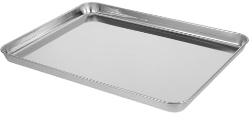 NOLITOY Rectangular Cool Tray Stainless Steel Utensil Tray Snack Plate for Home Catering