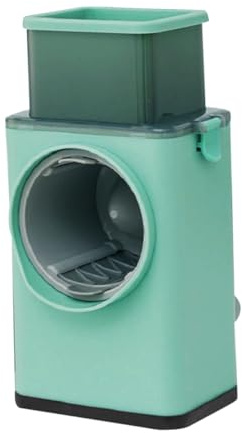 Cabilock Rallador Manual de Verduras Multifuncional con Manivela Cortador Giratorio con Cuchillas Intercambiables para Rebanar Rallar y Desmenuzar Máquina de Corte de Alimentos con Base