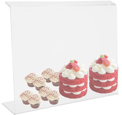 RUETERY Cubretartas acrílico transparente, cubierta para tartas para mostrador y vitrina, protección higiénica para pastelería y cafetería, campana estable de acrílico transparente, plato para tartas