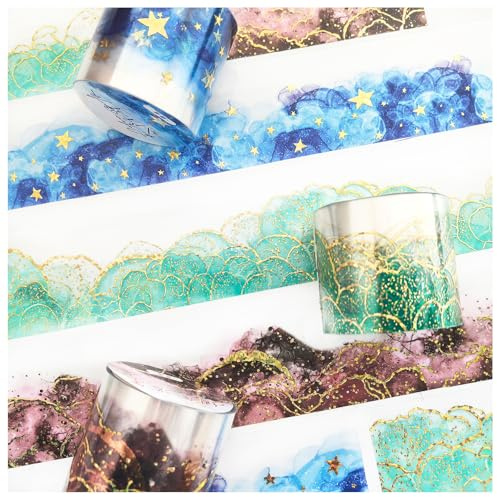 Ta Merry Scrapbook-klistermärken, set med 3 rullar, PET Washi, scrapbooking-tillbehör, estetiska klistermärken för bullet journal, journaltillbehör, dator