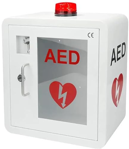 CFDZCP desfibrilador DEA Gabinete DEA Gabinete De Almacenamiento De Montaje En Pared con Placa De Acero Y Metal con Llave Y Sistema De Alarma,