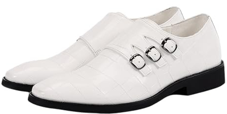 Hantverkade Lacklader Affärsloafers Vintage Dubbel Monk-strap Klädkor For Män Bröllop Och Avslappnade Tillfällen