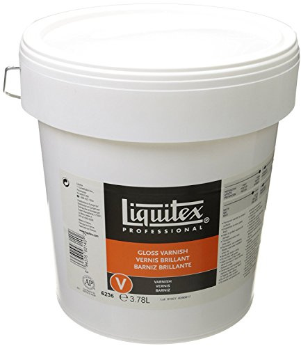 Liquitex 6236 Glanz Firniss, Fixativ für Acrylfarben, glänzender Oberflächenschutz, 3,78 Liter Eimer