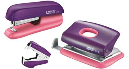 Rapid 5000372 Set heftgerät (F5 und LoFC10 pLus Entklammerer C2 SB) lila/apricot